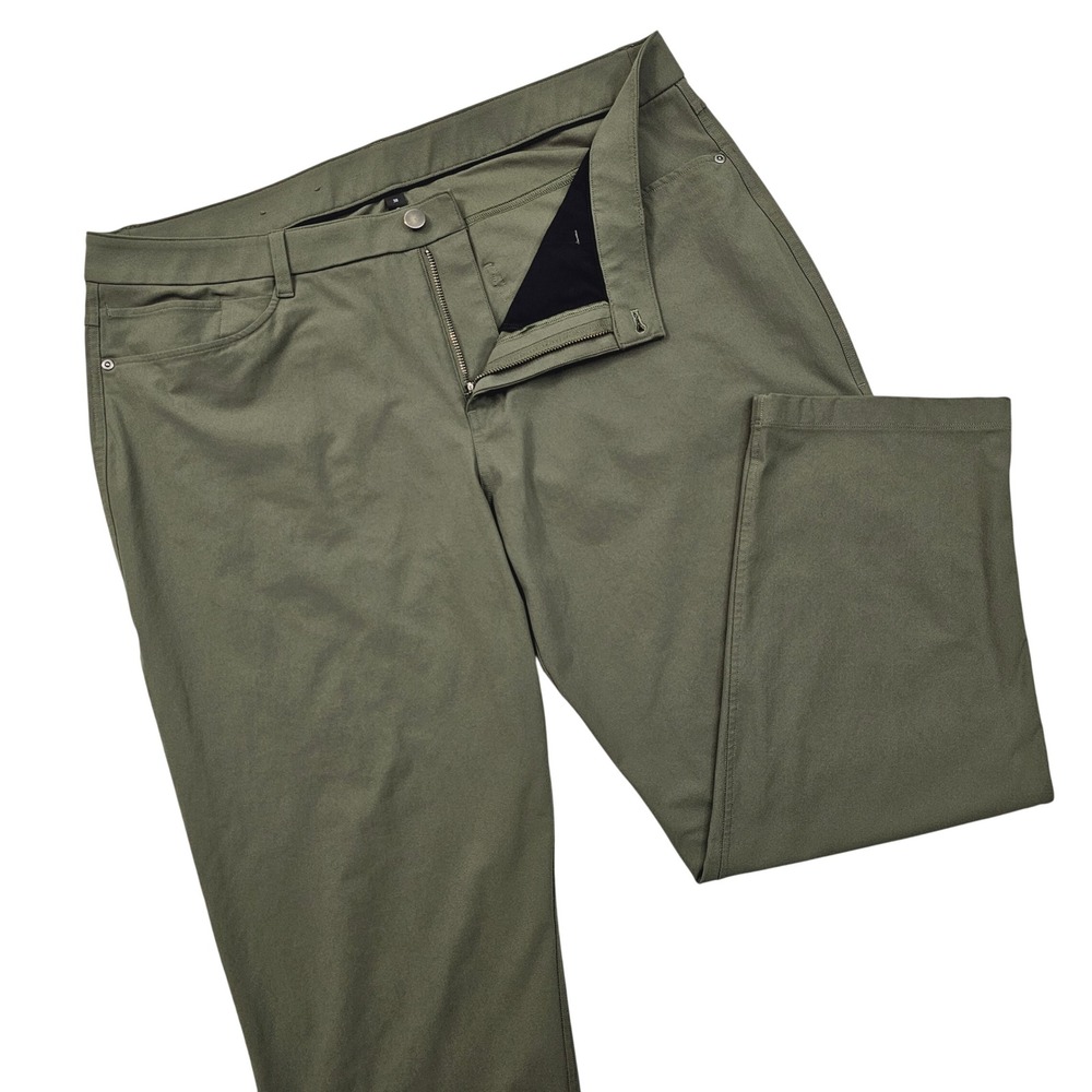 Lululemon ABC Classic Pant Mens 38x28 Olive Green Technical Performance Trousers